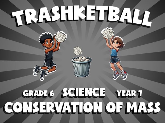 Conservation of Mass TRASHKETBALL Science Game | No-Prep Year 7 Review Activity