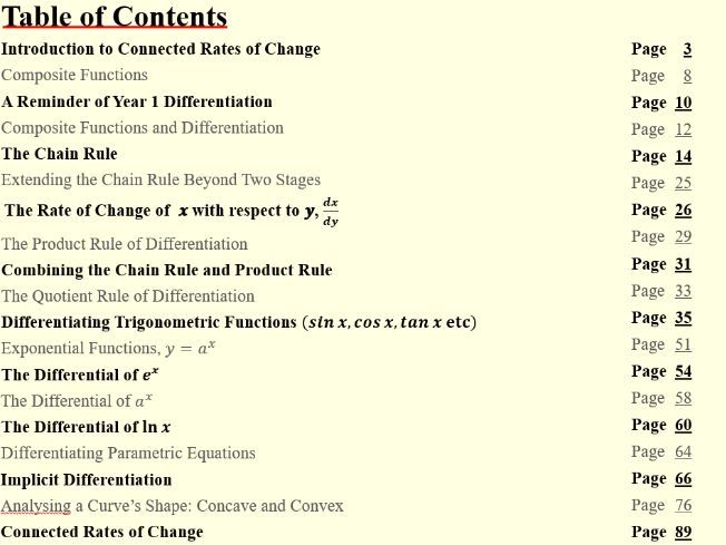 Differentiation A-Level Year 2  (Free Sample)