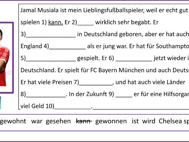 German World Cup Starter Gap-Fills (German Players)