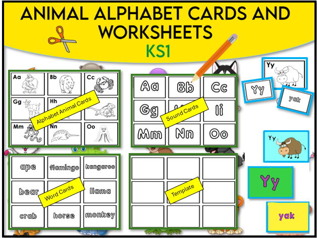 Animal Alphabet Card Work KS1