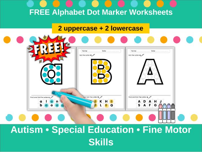 FREE Alphabet Dot Marker Worksheets | A–B