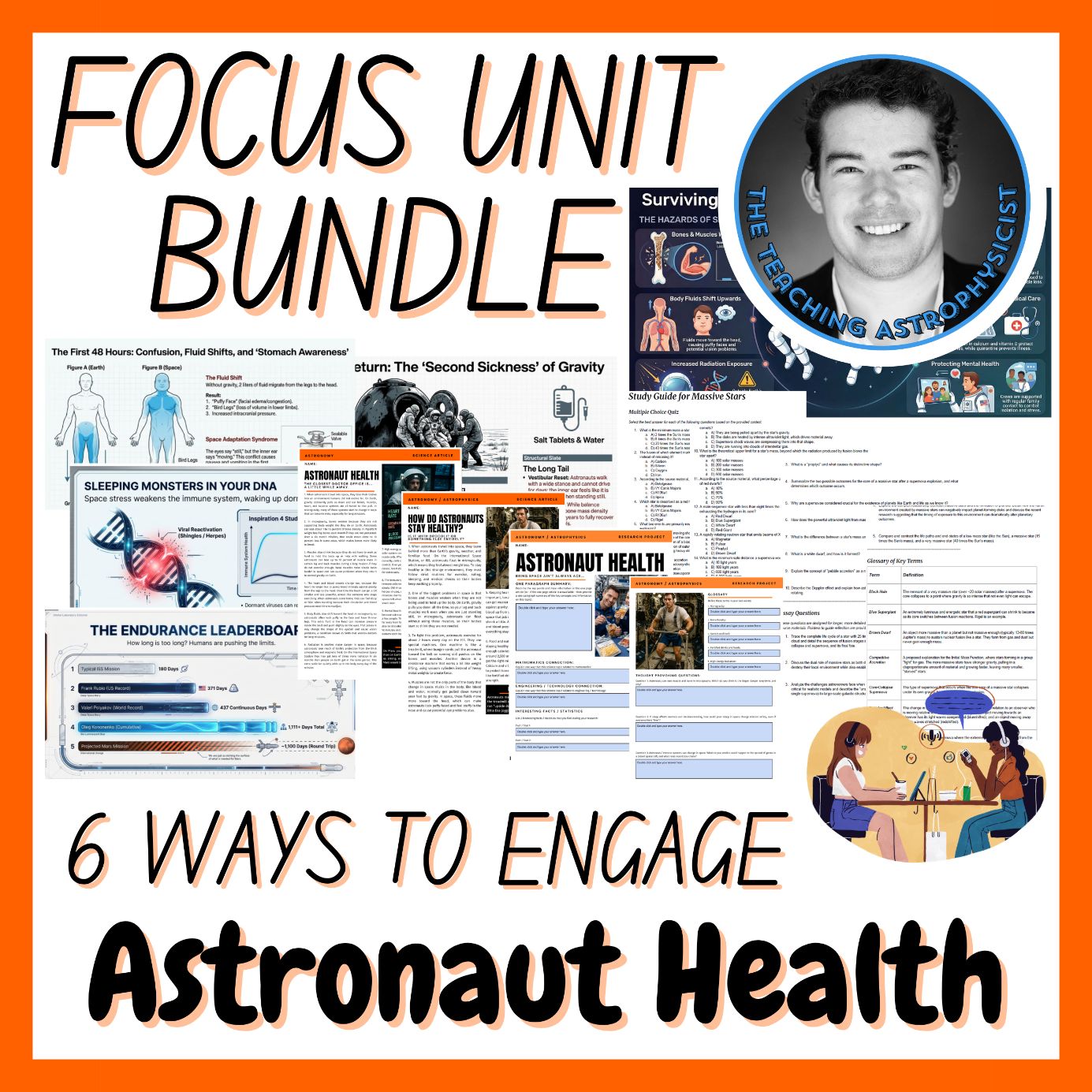 Astronaut Health | Focus Unit Bundle | 6 Resources inc. Quiz | Space Science Set