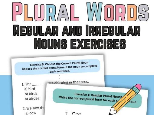Regular and Irregular Plural Nouns Worksheets | ESL Grammar Exercises