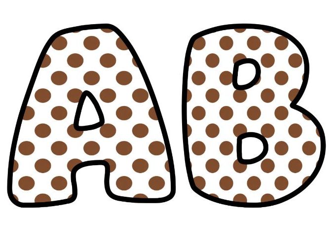 Brown Polkadots Spots Classroom Display Lettering Set | Upper & Lowercase Letters, 0-9 and Signs