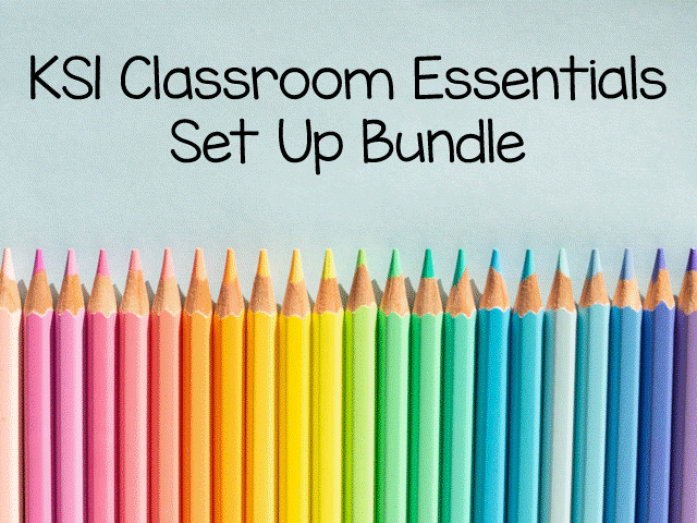 KS1 Essentials Classroom Set Up Bundle- bright stripes
