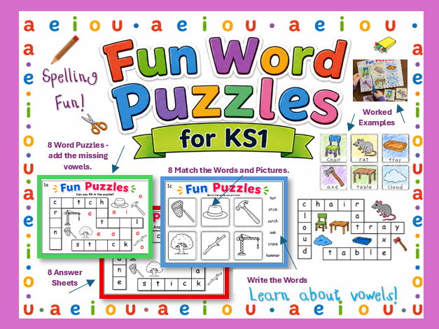 8 Fun Word Puzzles for KS1
