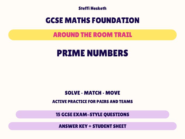 GCSE Foundation Maths Prime Numbers | Around the Room Trail