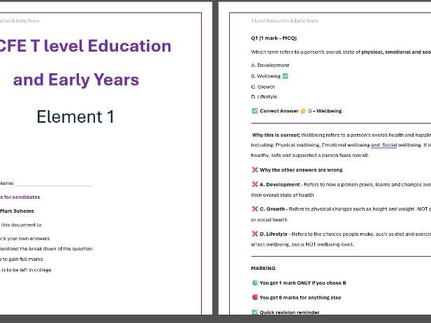 T Level Exam booklets
