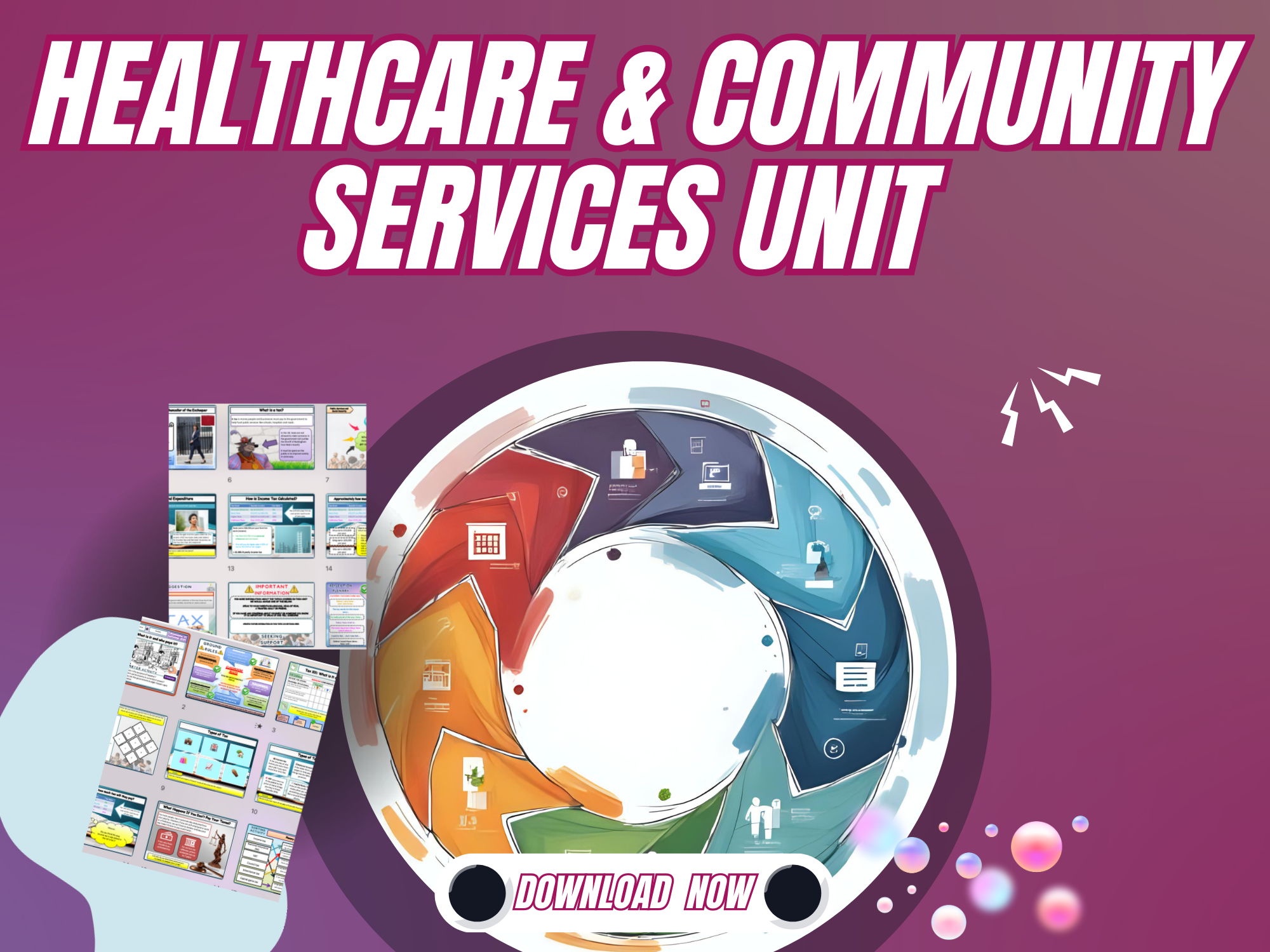 Healthcare and community PSHE lesson bundle KS3