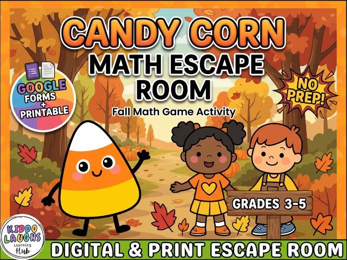 Candy Corn Math Escape Room KS2 Grades 3