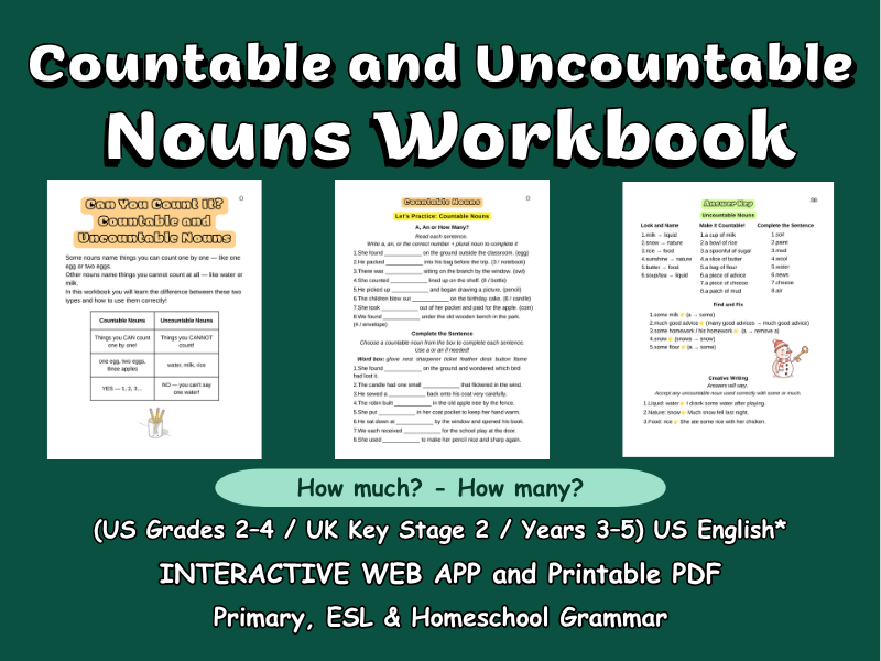 Countable & Uncountable Nouns: KS2
