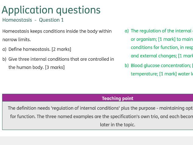 AQA 4.5 Homeostasis - Application Qs & As