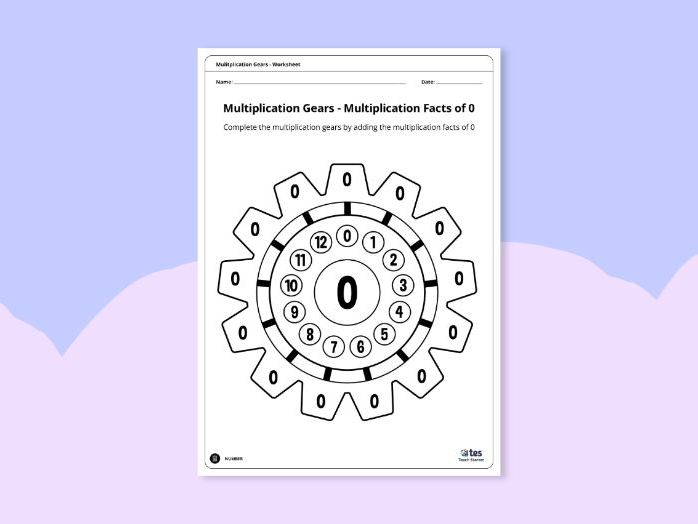 0 times table worksheet