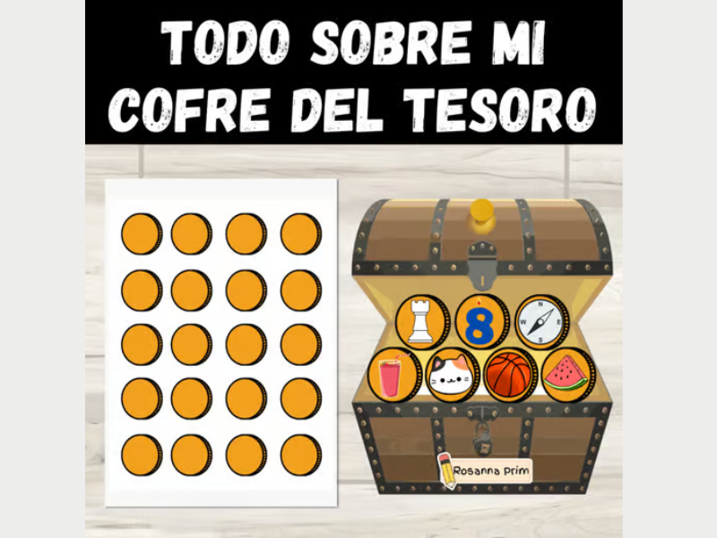 Regreso a la escuela - Plantilla del tesoro Todo sobre mí - Treasure Spanish