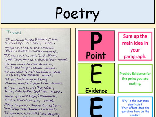 Journey Poetry - Full SOW - Year 8 Low Ability/SEN English