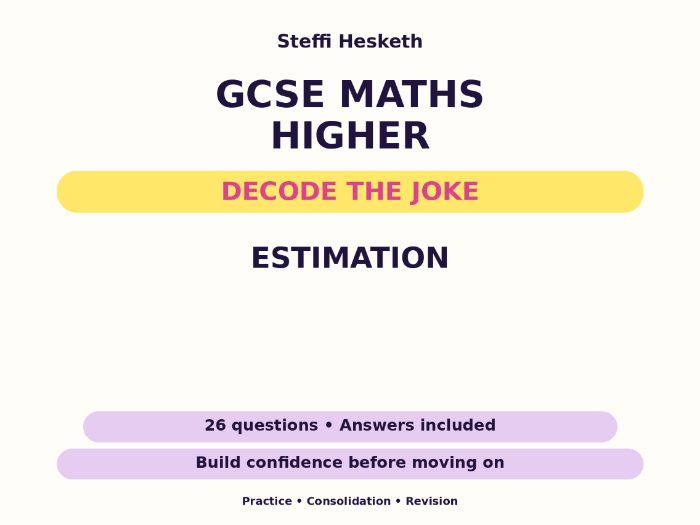 Estimation | GCSE Decode the Joke + Answers