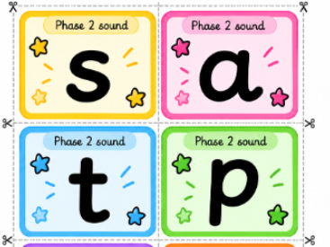 Year 1 Phase 2 Phonics Flashcards | Double-Sided Sound Cards | Picture & Rhyme Cues