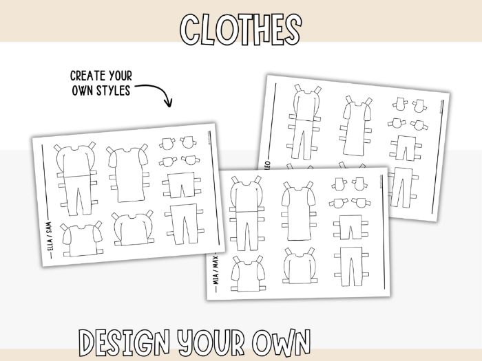 Add-On Set Paper Dolls - Design Your Own