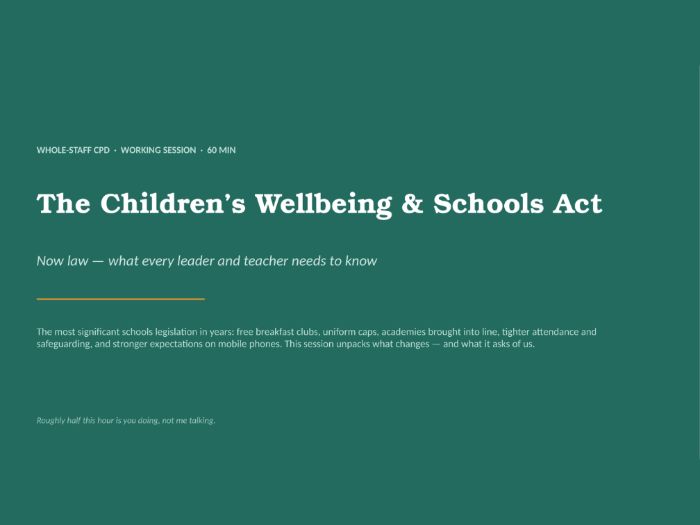 Children's Wellbeing & Schools Act CPD | Staff INSET 2026