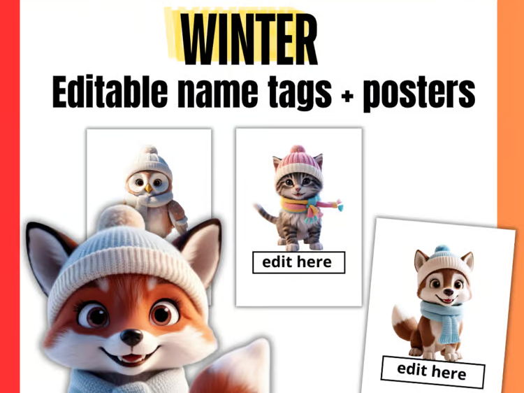 Winter Editable Name Tags | Positive Affirmation Posters | Get Ready For 2026