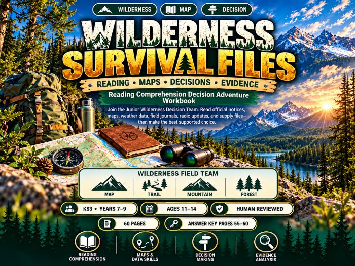 Wilderness Survival Files | KS3 Reading Comprehension & Decision Making | Years 7–9 | 60 Pages