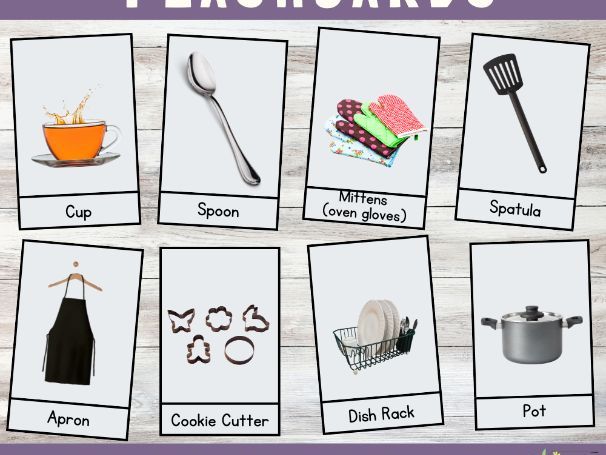 Kitchen Tools Flashcards | 48 Cooking Appliances & Tools Printable Flashcards