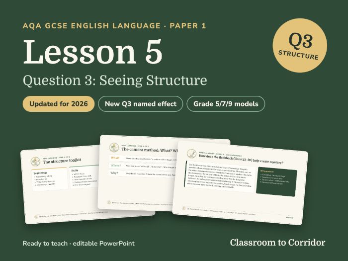 AQA GCSE English Language Paper 1 Question 3 Lesson: Seeing Structure – New Named Effect (2026)