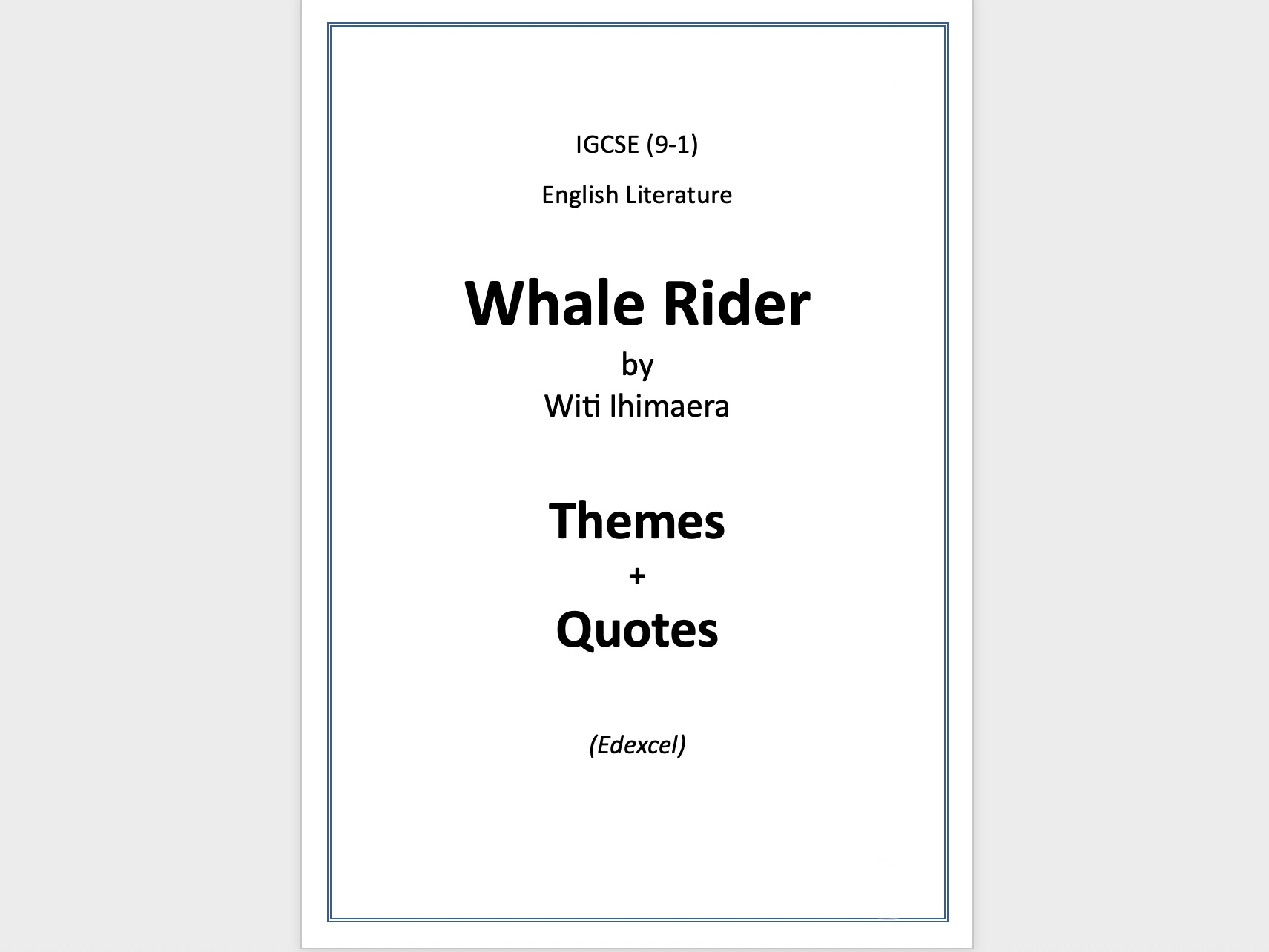 Whale Rider: Themes and Quotes Bundle