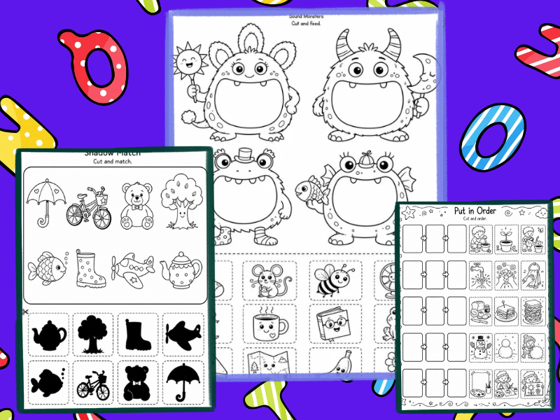 Picture-Only Literacy Activities | 20 Fun Pre-Reading Worksheets | Preschool & Kindergarten