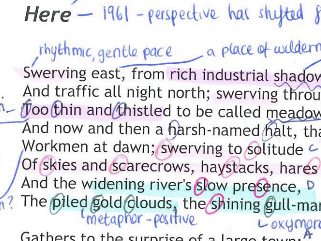 A Level Coursework OCR Poetry Annotations | Teaching Resources