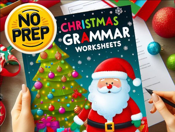 Christmas Grammar Worksheets #1 for High School NO PREP December