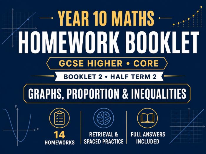 Year 10 Maths Homework Booklet – GCSE Higher Core – Half Term 2 with Answers
