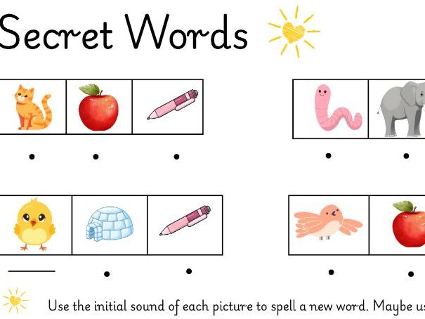 Secret Words- Phonics summer themed