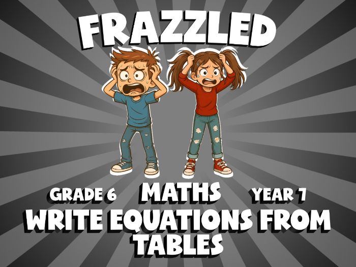 Write Equations from Tables FRAZZLED Maths Game | No-Prep Year 7 Review Activity