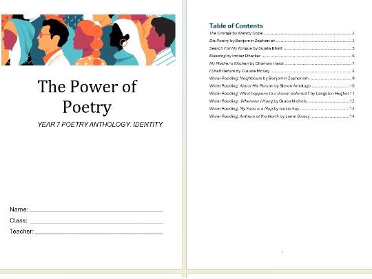 Year 7 Poetry SOW: The Power and Identity of Poetry