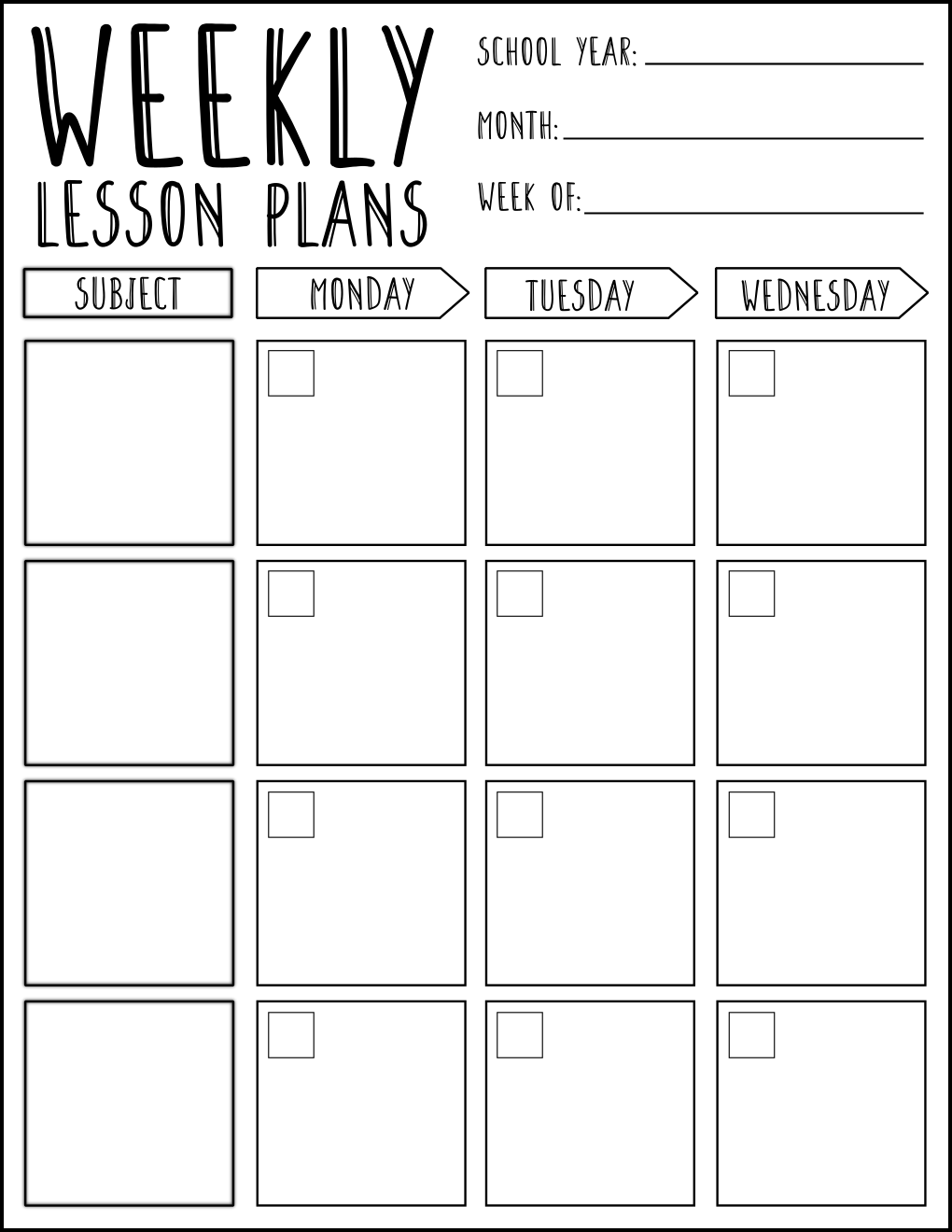 Printable Weekly Lesson Plan Template - 2-Page Editable Planner for ...