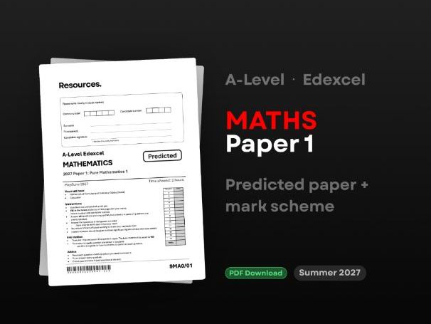Predicted paper 1 2027: A-level Maths Edexcel