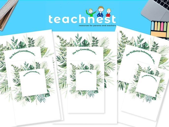 Pupil Roles and Responsabilities posters (school, eco, wellbeing and reading champions)