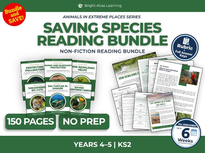 Endangered Animals Reading Comprehension Bundle | KS2 Years 4–5