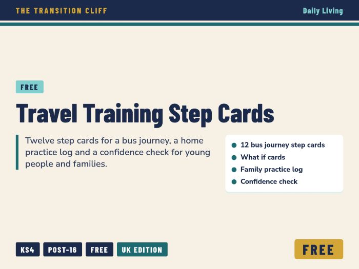 FREE Travel Training Step Cards: Bus Journey Steps for SEND (KS4 Post-16)