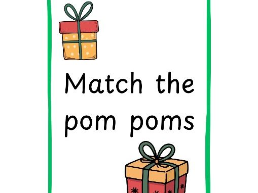 Pom pom matching - Christmas presents