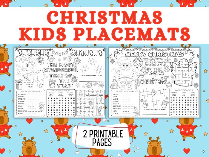 Christmas Activity Placemats