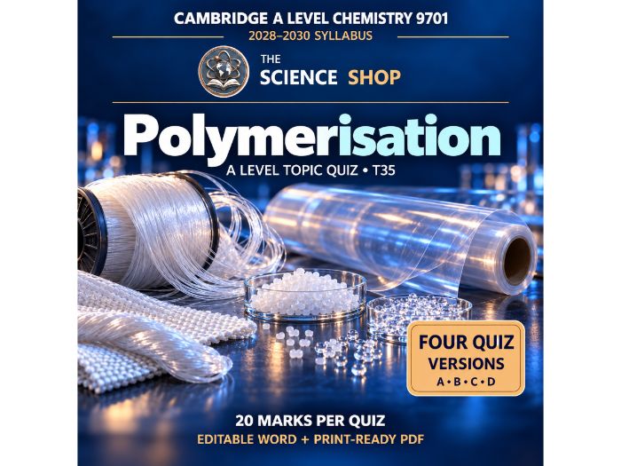 Polymerisation | Cambridge A Chemistry 9701 | 4 Revision Quizzes