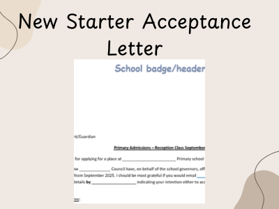 New Starter Acceptance Letter