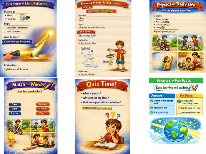 Physics Experiments for Kids Ages 7–11 | STEM Activities PDF