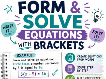 Form and solve equations with brackets Full lesson