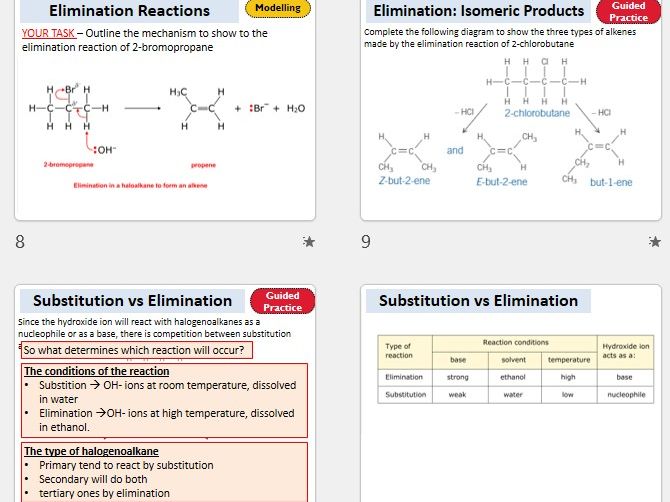 Year 12 - Elimination reactions of Halogenoalkanes