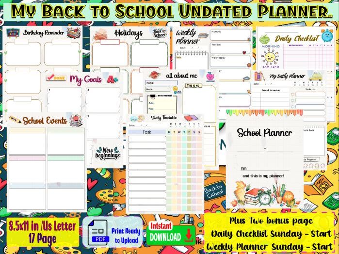 My Back to School Undated Planner.