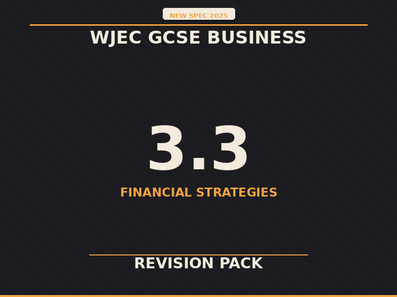 NEW SPEC 2025 WJEC GCSE Business – 3.3 Financial Strategies – REVISION PACK