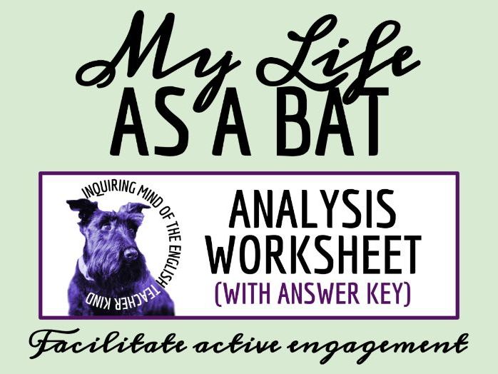 "My Life as a Bat" by Margaret Atwood Close Reading Analysis Worksheet and Answer Key